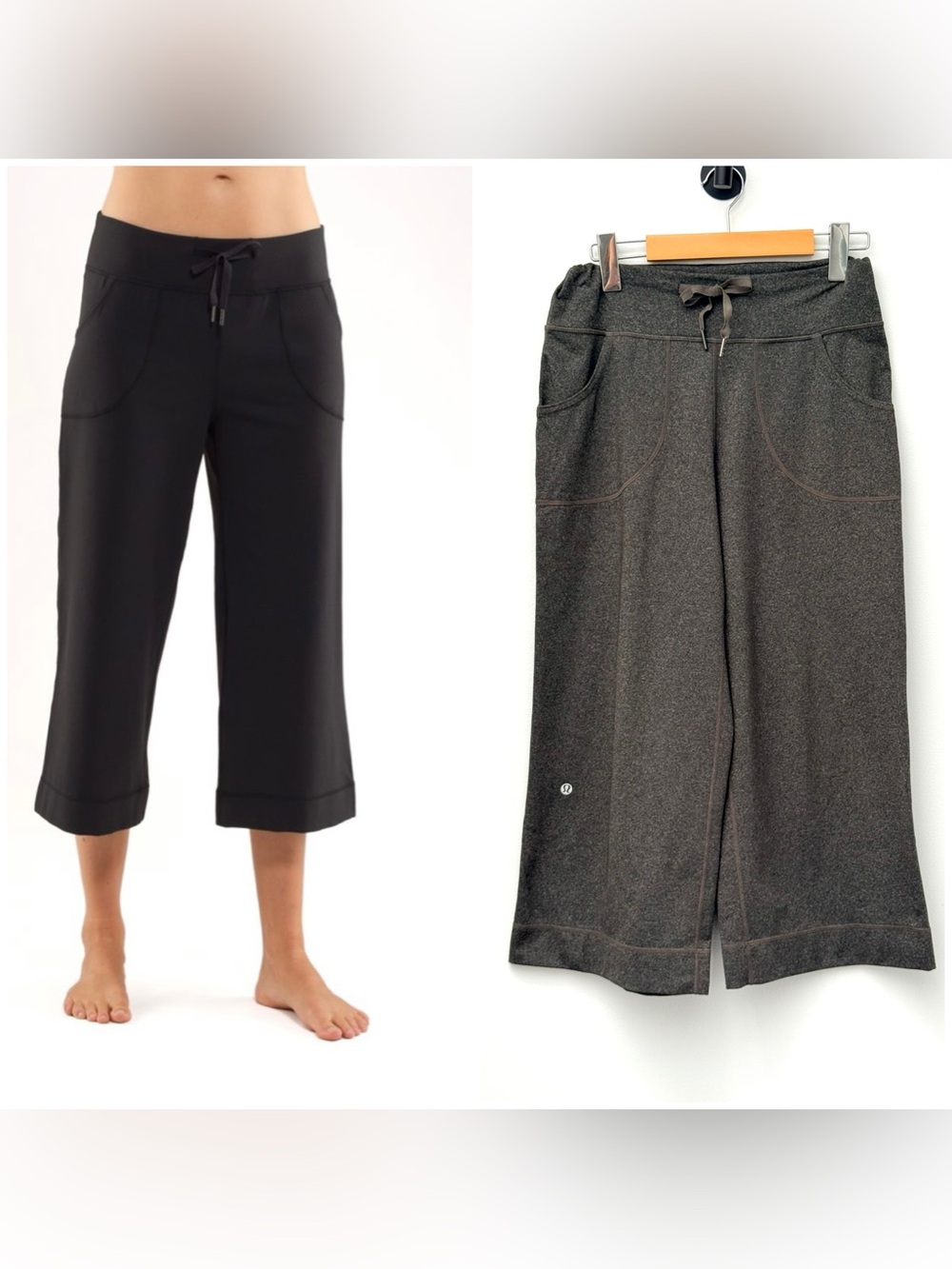 Lululemon Still Crop Day k Weathered Grey 4 Cropped Wide Leg Pants